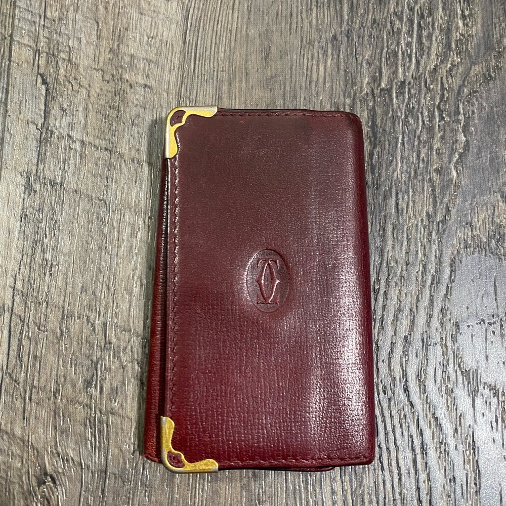 CARTIER Burgundy Leather Key Holder